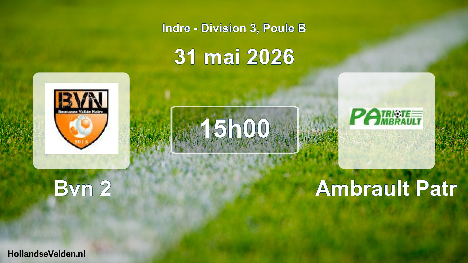 Geplande wedstrijd: Bvn 2 - Ambrault Patr (31 mei 2026)