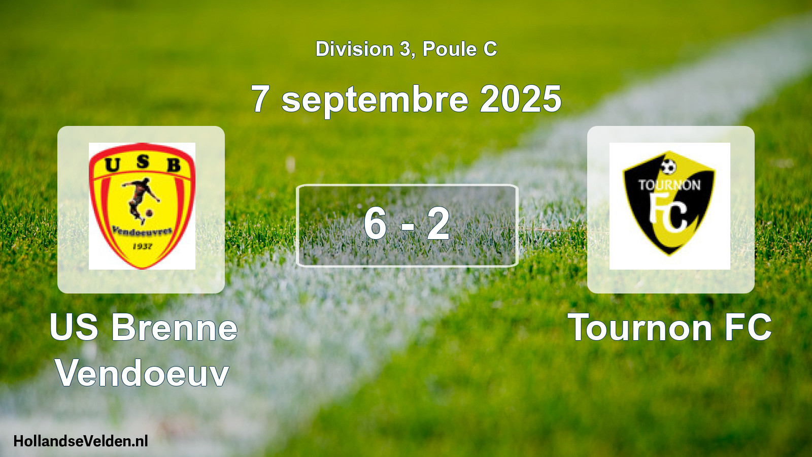 Match joué: US Brenne Vendoeuv - Tournon FC 6 - 2 (7 septembre 2025)