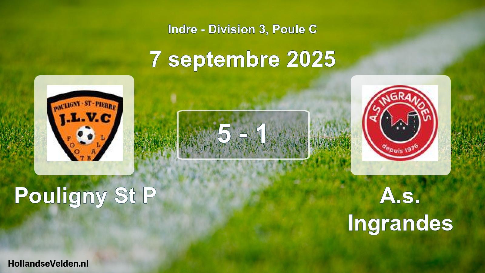 Gespeelde wedstrijd: Pouligny St P - A.s. Ingrandes 5 - 1 (7 septembre 2025)