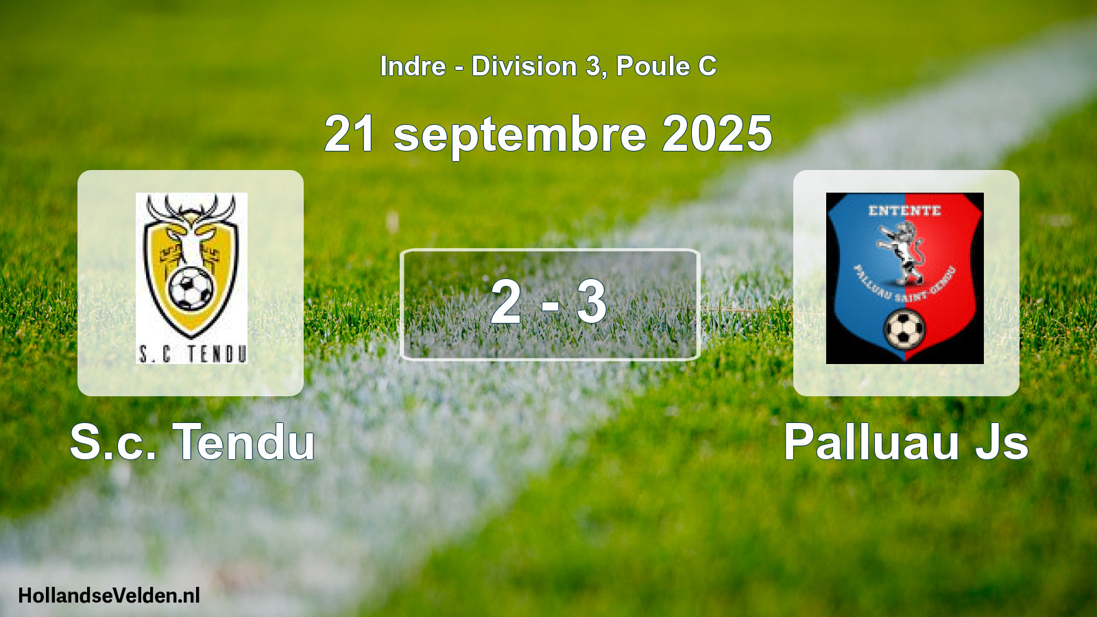 Gespeelde wedstrijd: S.c. Tendu - Palluau Js 2 - 3 (21 septembre 2025)