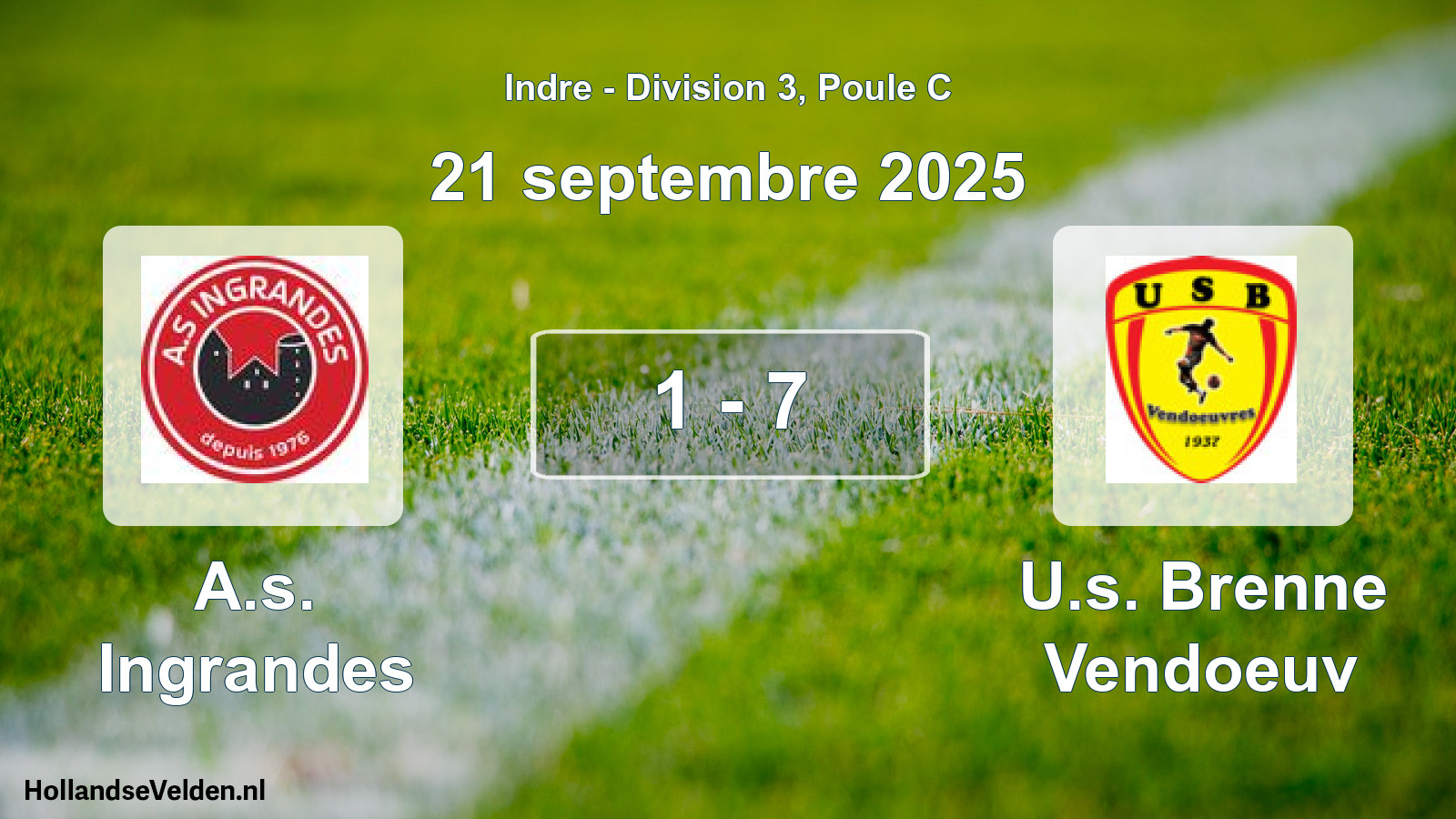 Gespeelde wedstrijd: A.s. Ingrandes - U.s. Brenne Vendoeuv 1 - 7 (21 septembre 2025)
