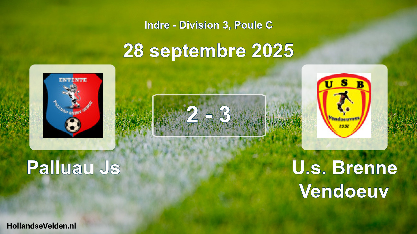 Total number of matches played: Palluau Js - U.s. Brenne Vendoeuv 2 - 3 (28 September 2025)