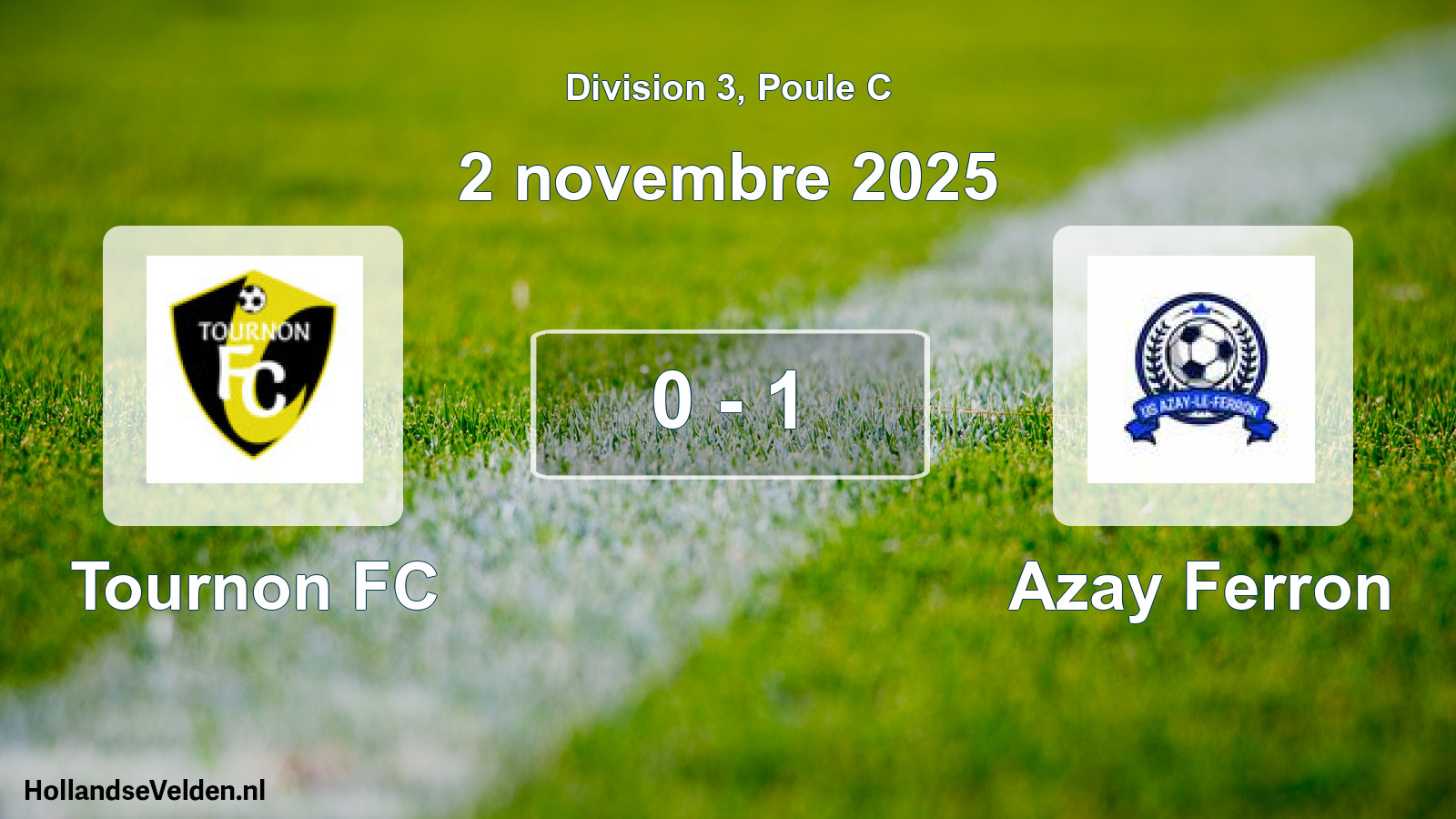 Gespeelde wedstrijd: Tournon FC - Azay Ferron 0 - 1 (2 november 2025)