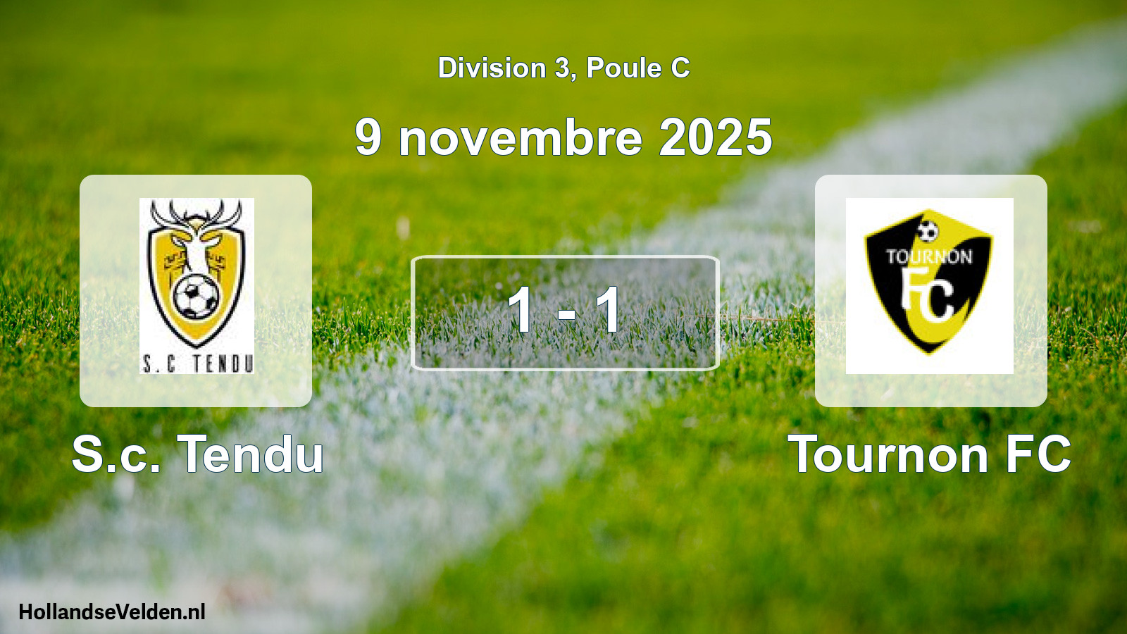 Match joué: S.c. Tendu - Tournon FC 1 - 1 (9 novembre 2025)