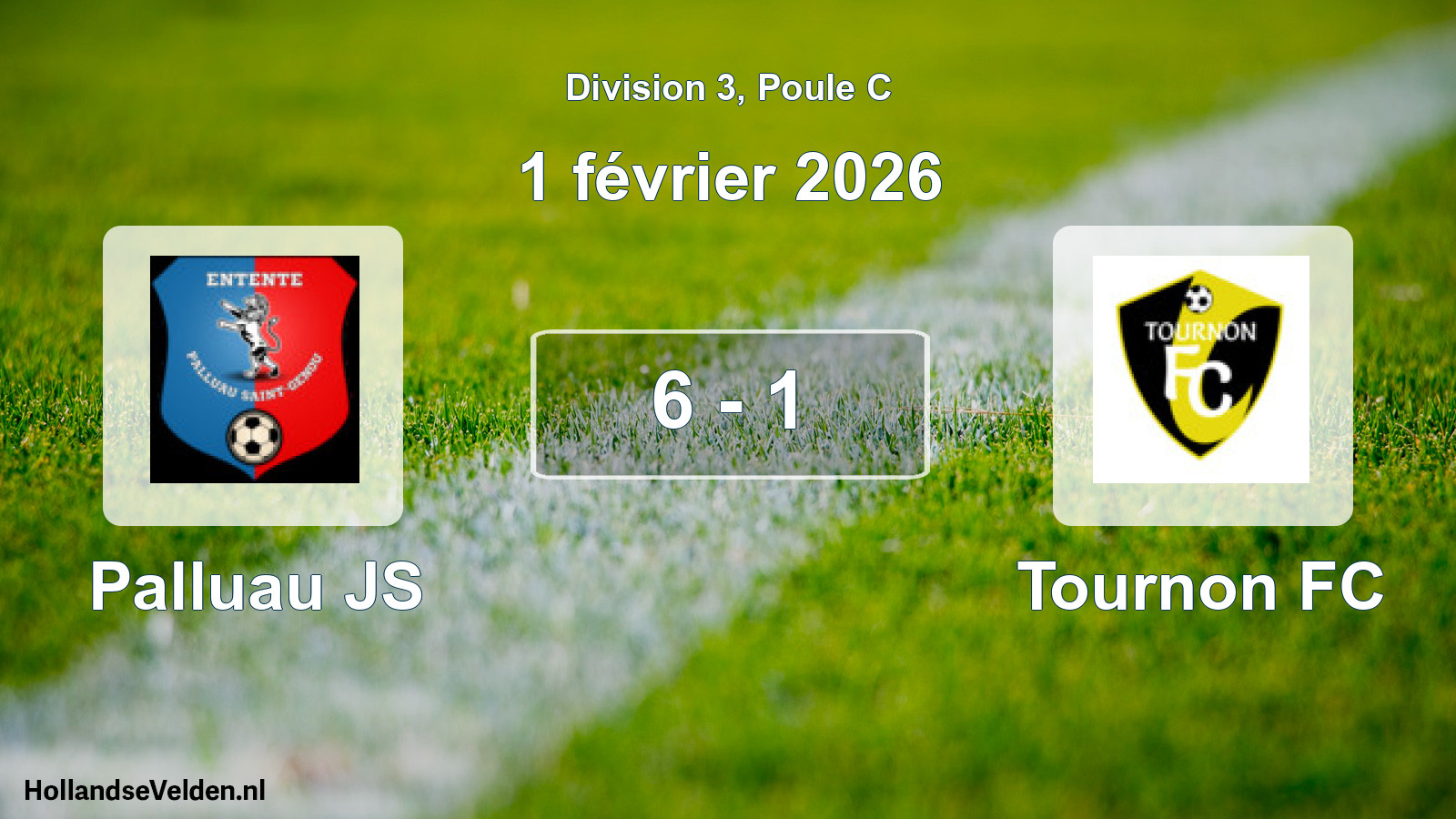 Total number of matches played: Palluau JS - Tournon FC 6 - 1 (1 February 2026)