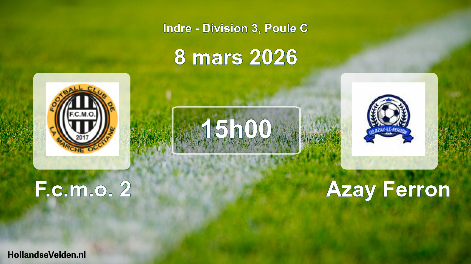 Geplande wedstrijd: F.c.m.o. 2 - Azay Ferron (8 maart 2026)