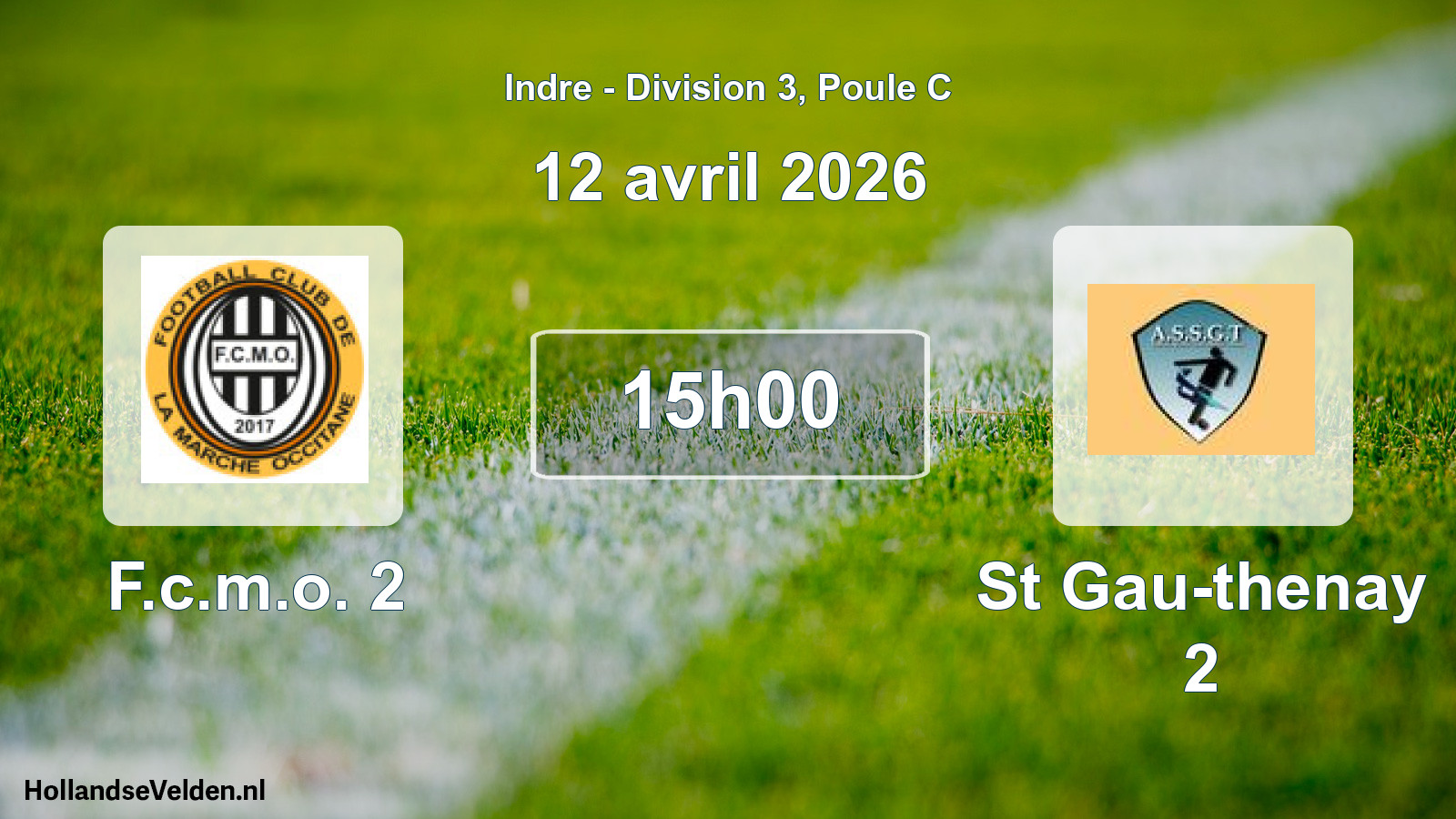 Geplande wedstrijd: F.c.m.o. 2 - St Gau-thenay 2 (12 avril 2026)