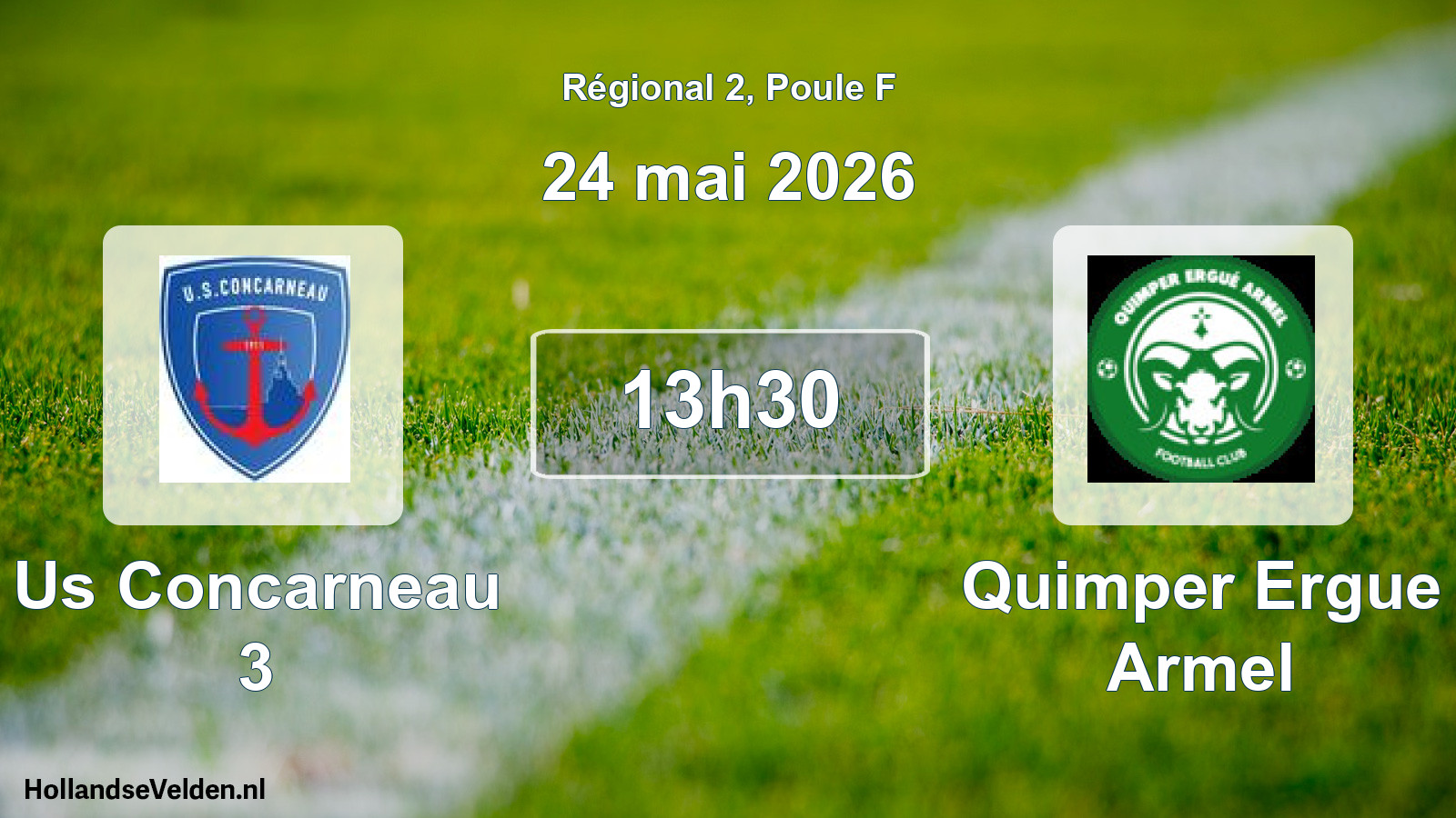 Geplande wedstrijd: Us Concarneau 3 - Quimper Ergue Armel (24 mai 2026)