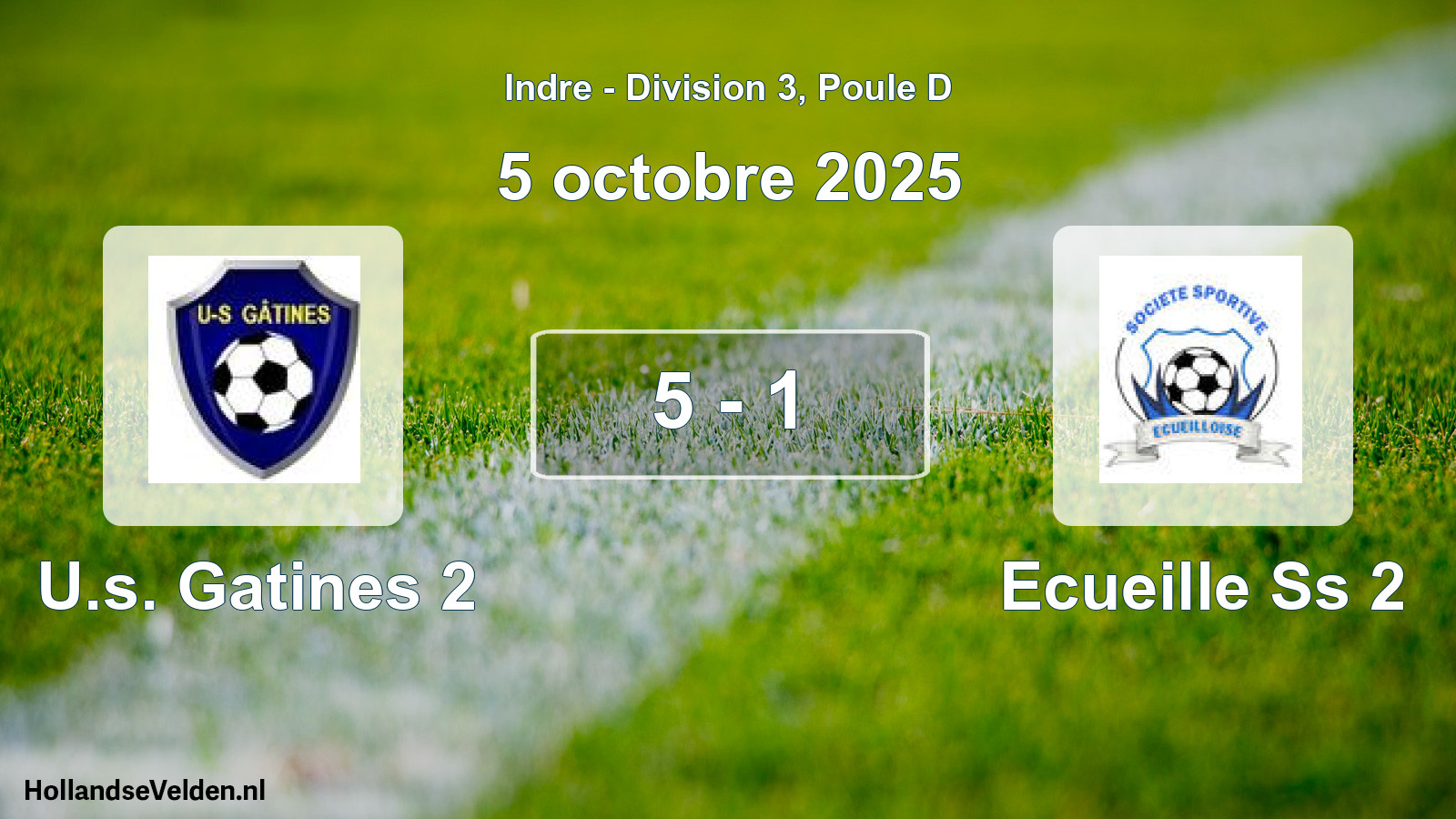 Gespeelde wedstrijd: U.s. Gatines 2 - Ecueille Ss 2 5 - 1 (5 oktober 2025)