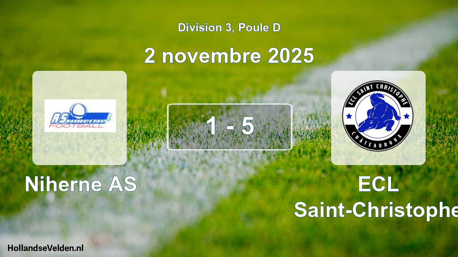 Gespeelde wedstrijd: Niherne AS - ECL Saint-Christophe 1 - 5 (2 november 2025)