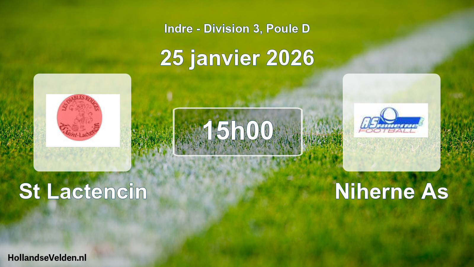 Geplande wedstrijd: St Lactencin - Niherne As (25 janvier 2026)