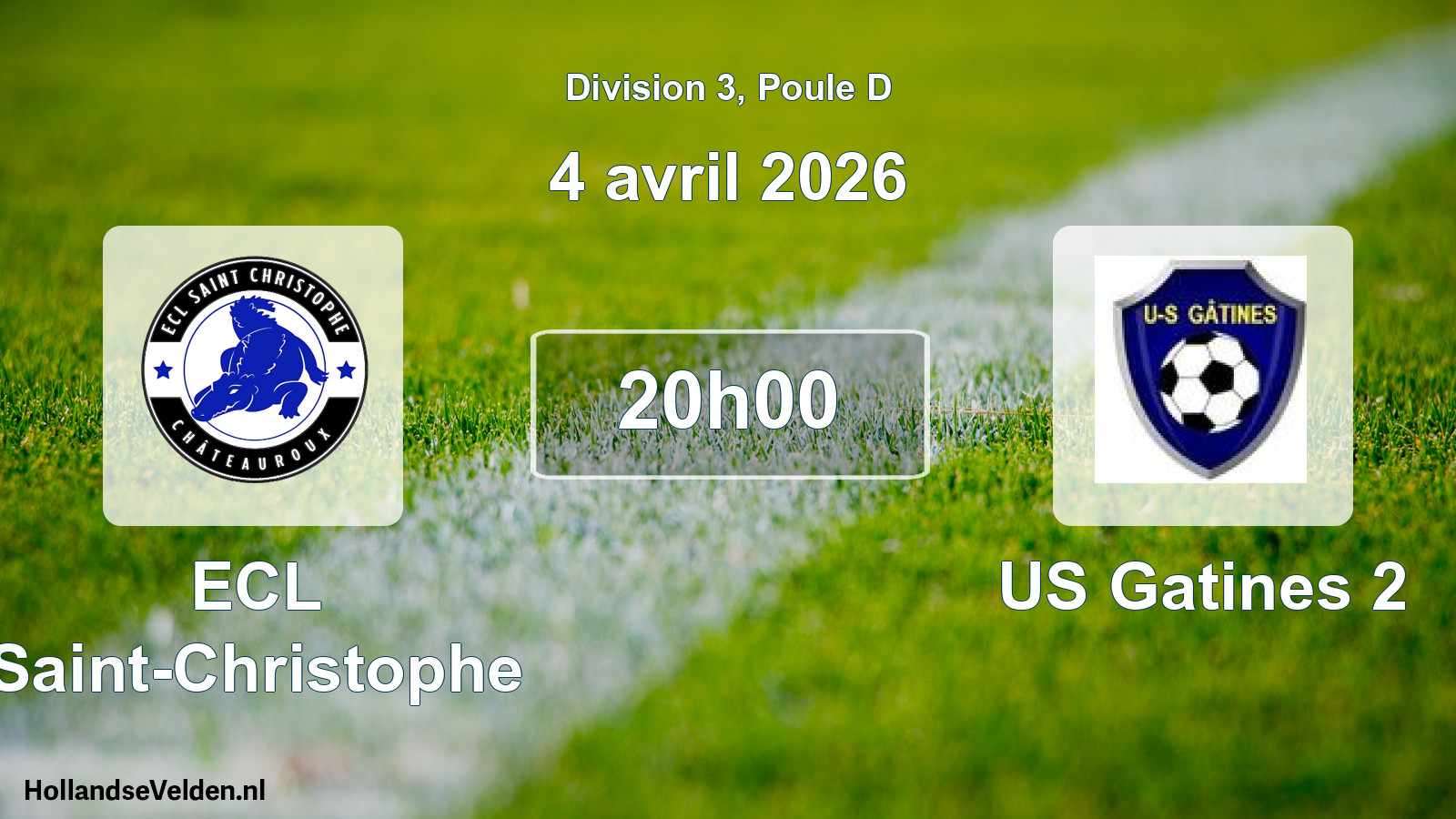 Geplande wedstrijd: ECL Saint-Christophe - US Gatines 2 (4 april 2026)