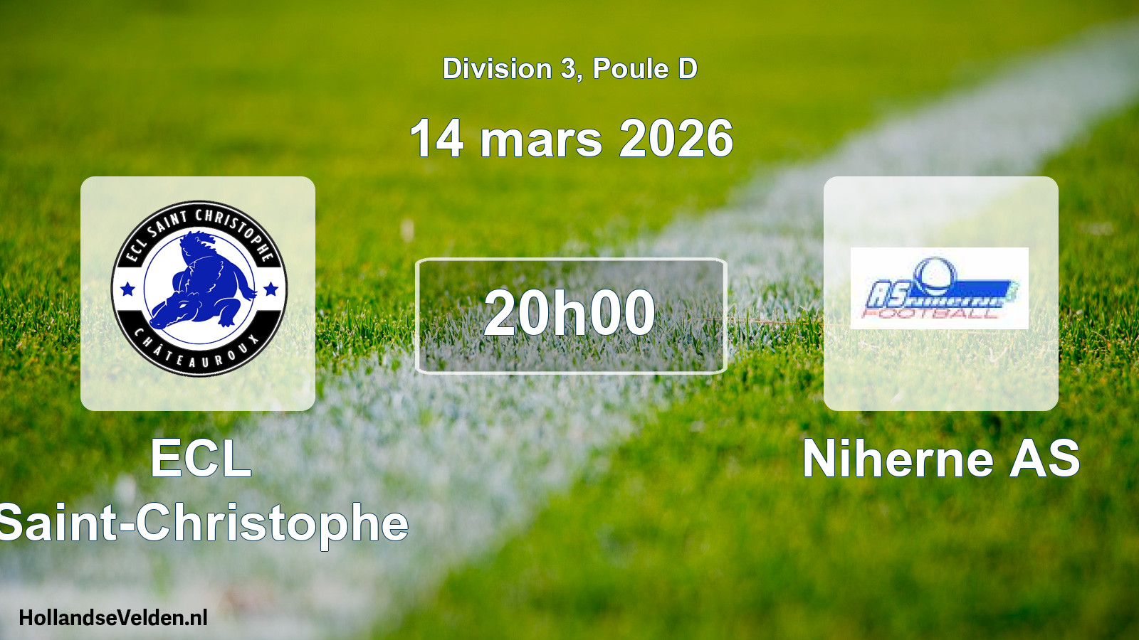 Geplande wedstrijd: ECL Saint-Christophe - Niherne AS (14 maart 2026)