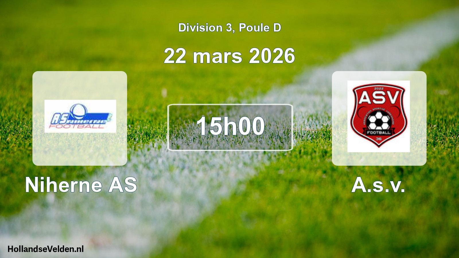 Match programmé: Niherne AS - A.s.v. (22 mars 2026)