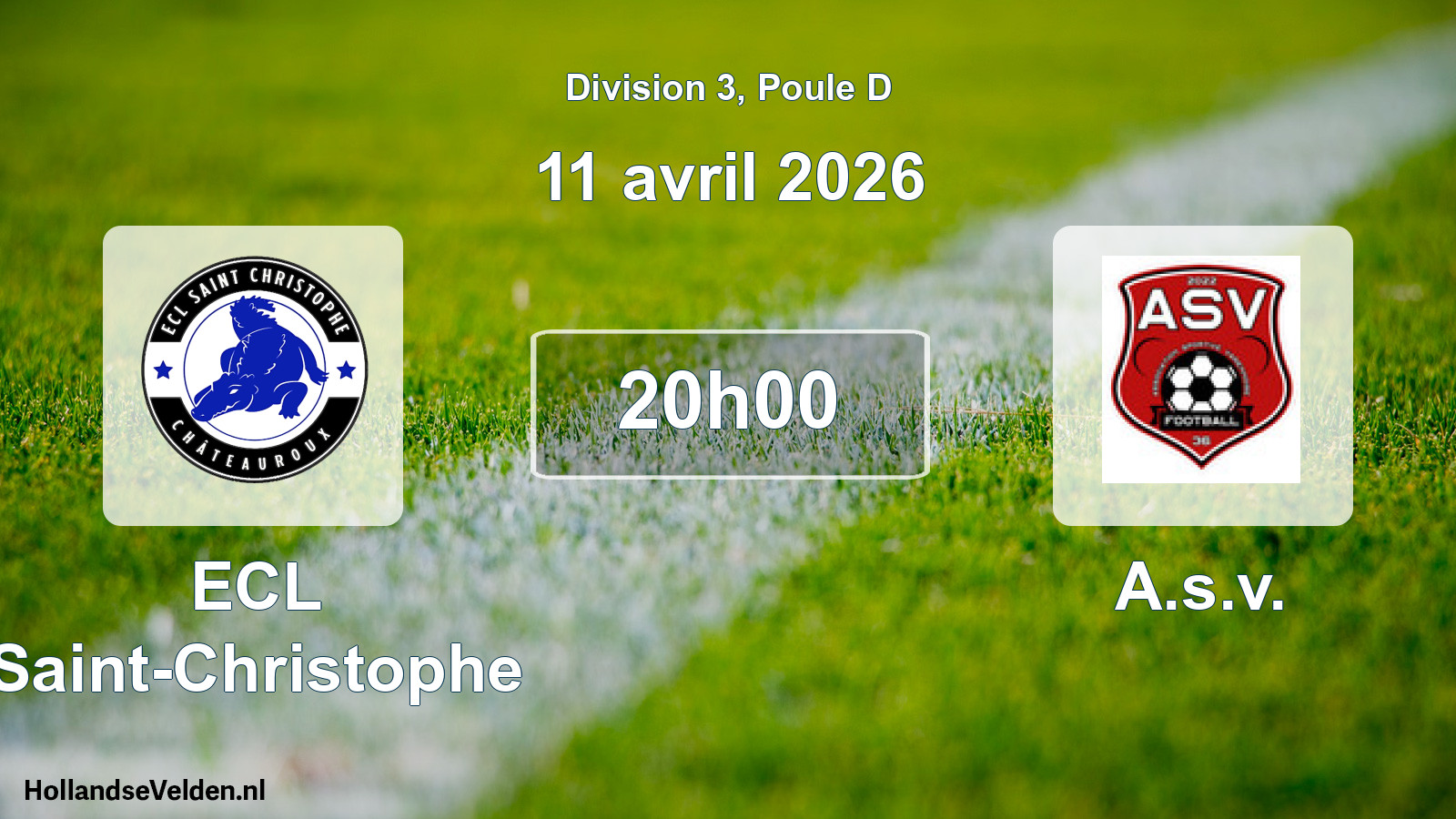 Geplande wedstrijd: ECL Saint-Christophe - A.s.v. (11 april 2026)