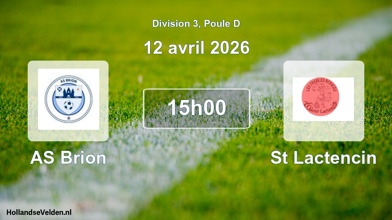 Match programmé: AS Brion - St Lactencin (12 avril 2026)