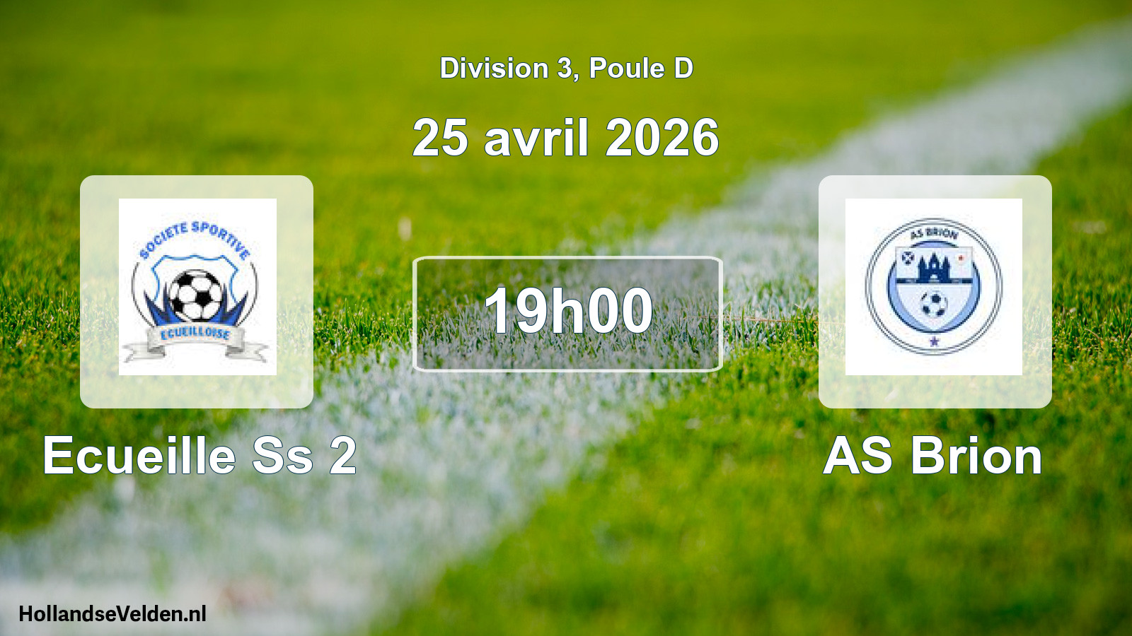 Geplande wedstrijd: Ecueille Ss 2 - AS Brion (25 april 2026)