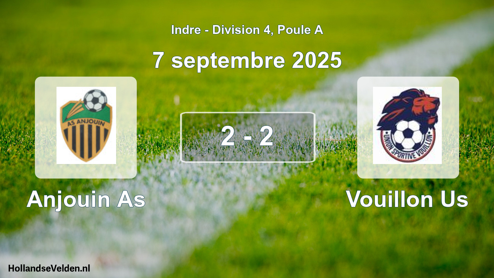 Gespeelde wedstrijd: Anjouin As - Vouillon Us 2 - 2 (7 septembre 2025)