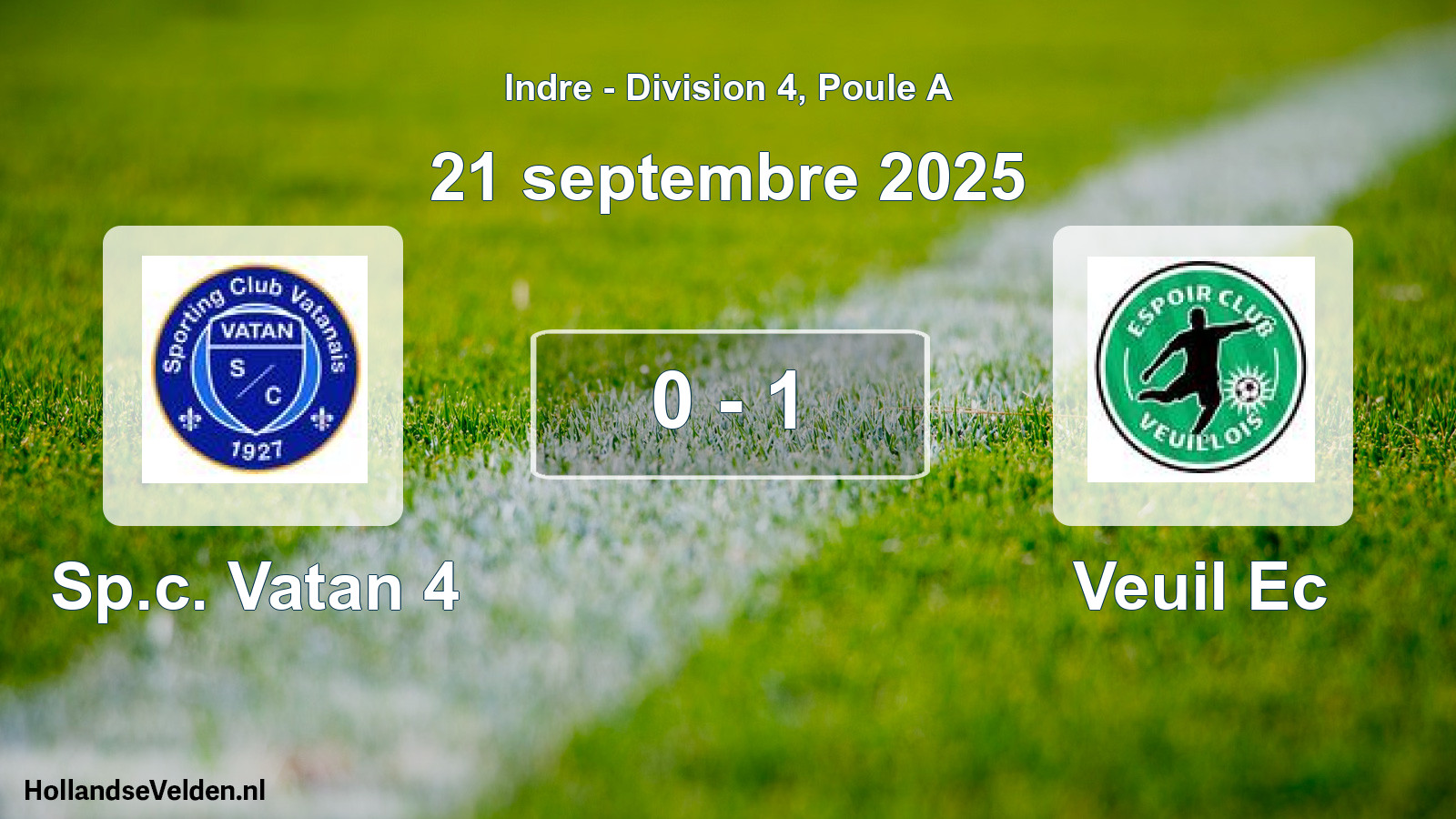 Gespeelde wedstrijd: Sp.c. Vatan 4 - Veuil Ec 0 - 1 (21 septembre 2025)