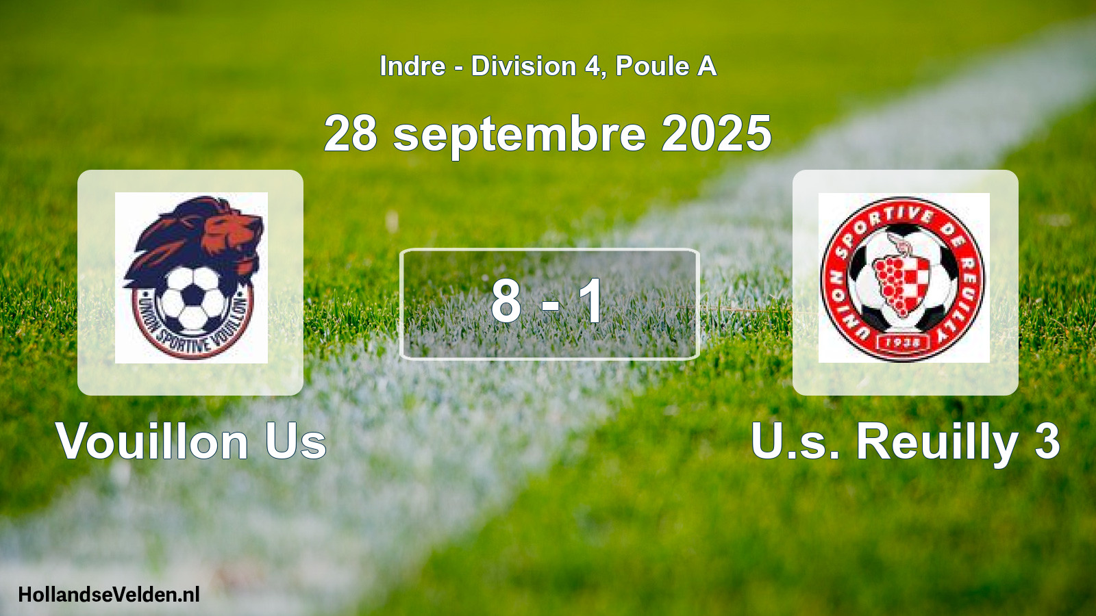 Gespeelde wedstrijd: Vouillon Us - U.s. Reuilly 3 8 - 1 (28 septembre 2025)