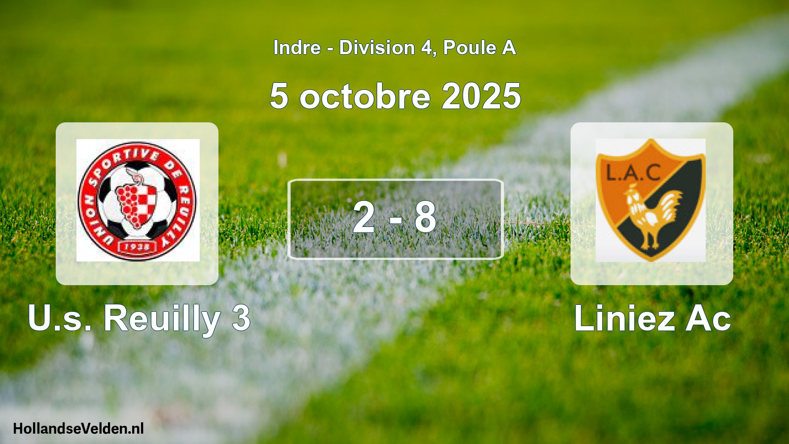 Gespeelde wedstrijd: U.s. Reuilly 3 - Liniez Ac 2 - 8 (5 octobre 2025)