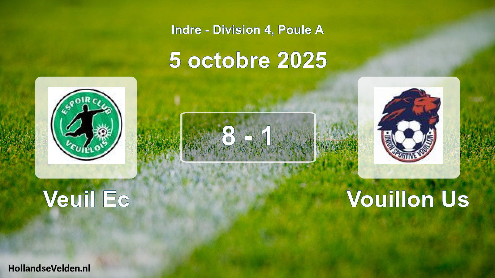 Gespeelde wedstrijd: Veuil Ec - Vouillon Us 8 - 1 (5 octobre 2025)