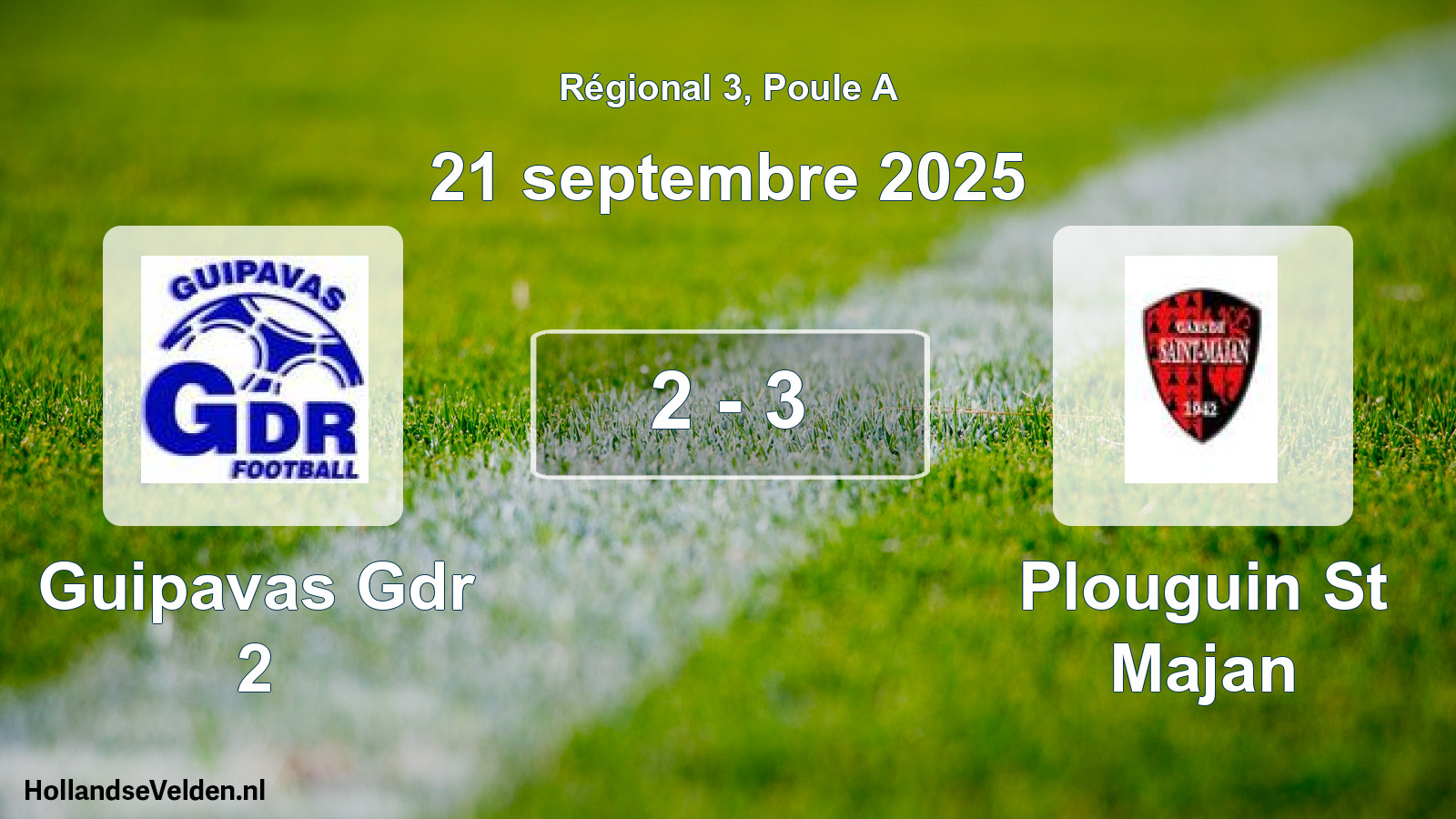 Total number of matches played: Guipavas Gdr 2 - Plouguin St Majan 2 - 3 (21 September 2025)