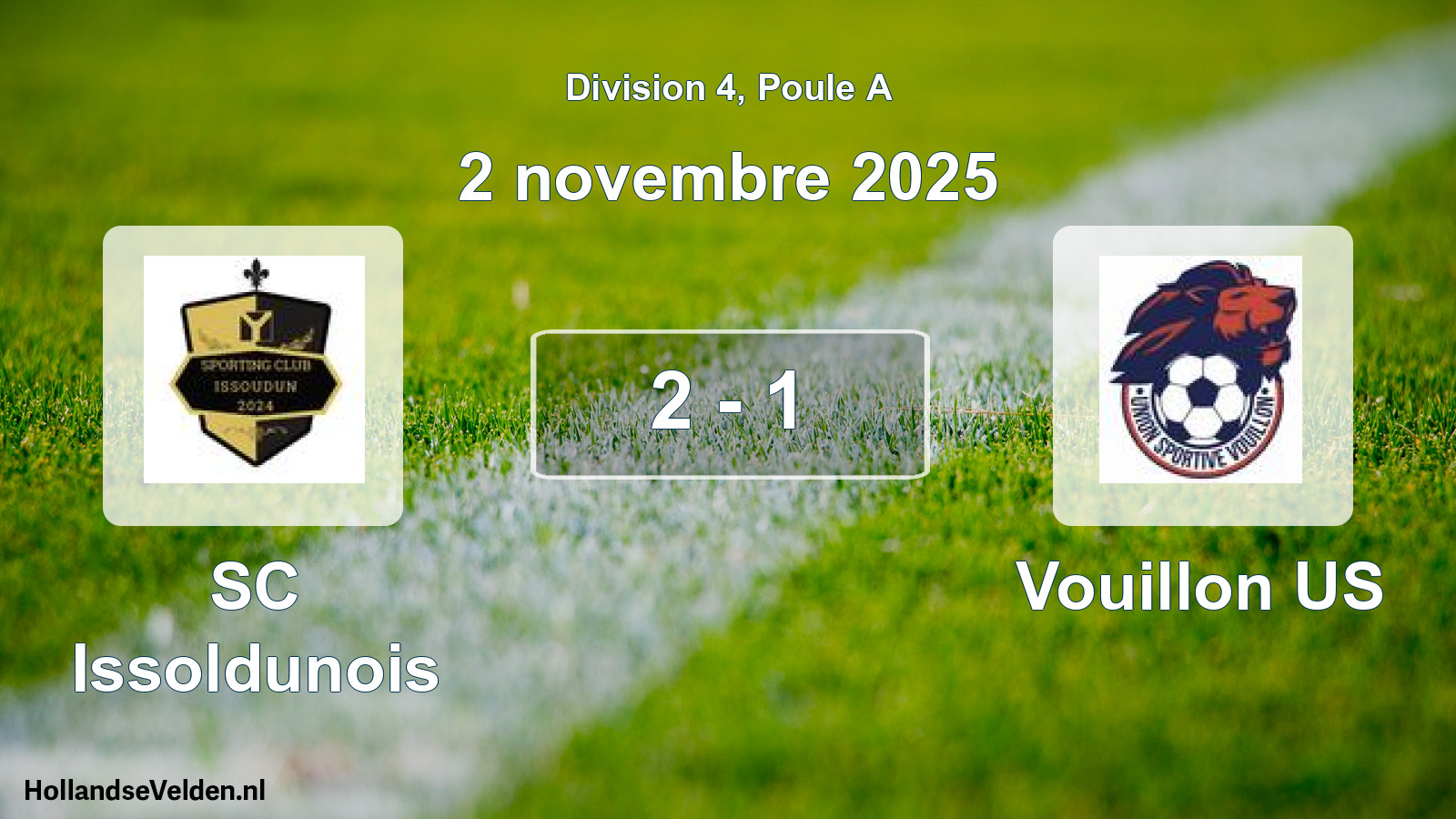 Gespeelde wedstrijd: SC Issoldunois - Vouillon US 2 - 1 (2 november 2025)