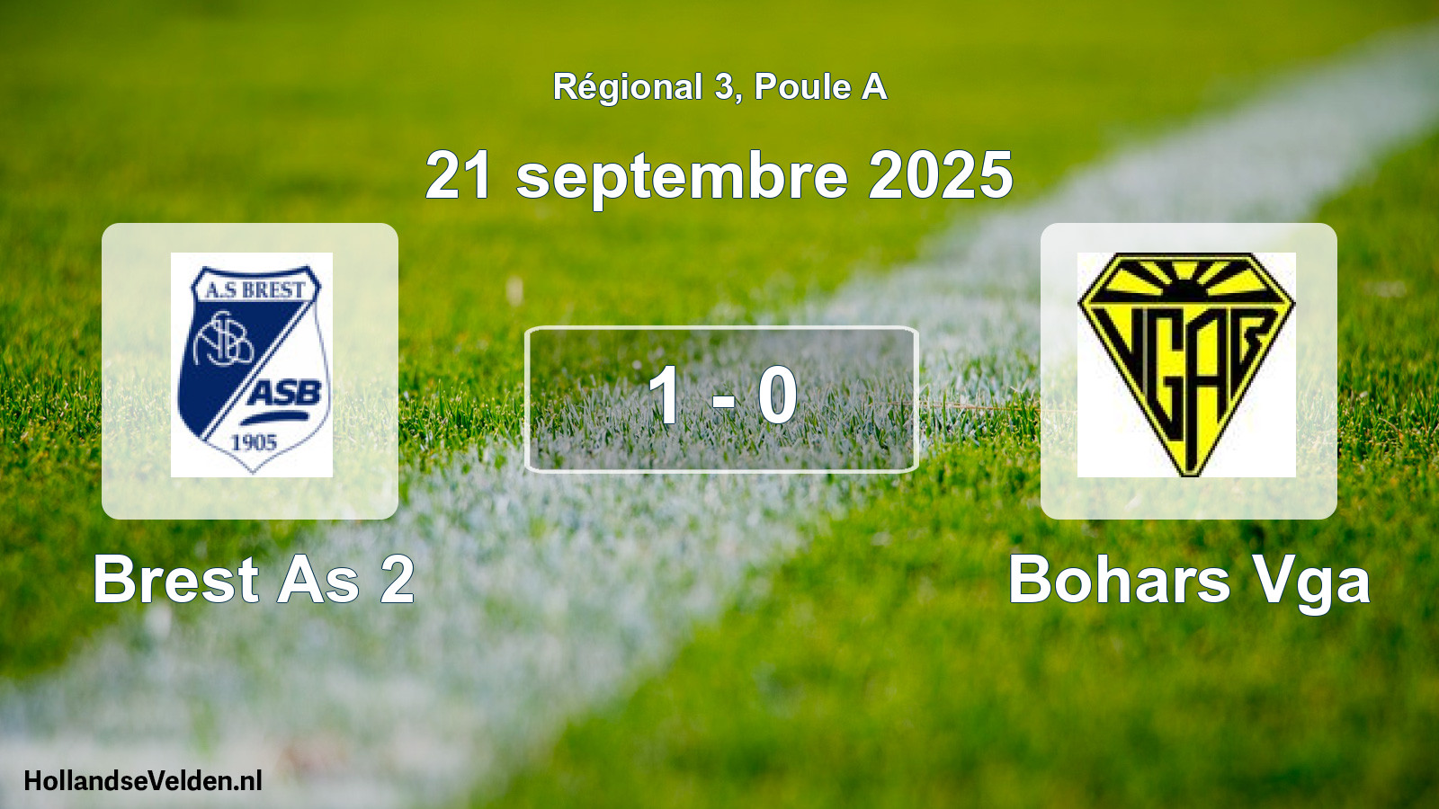 Total number of matches played: Brest As 2 - Bohars Vga 1 - 0 (21 September 2025)
