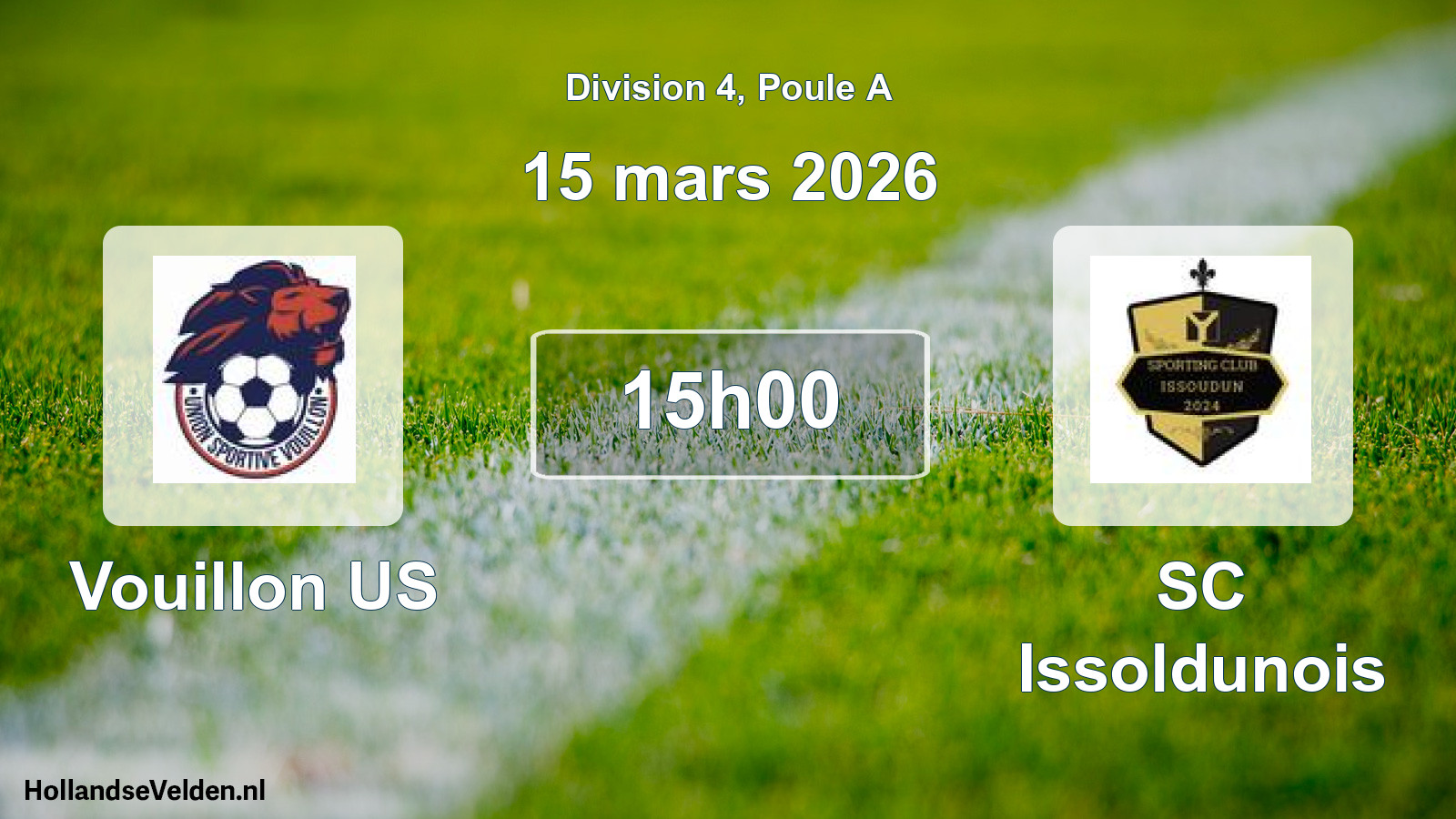 Geplande wedstrijd: Vouillon US - SC Issoldunois (15 maart 2026)