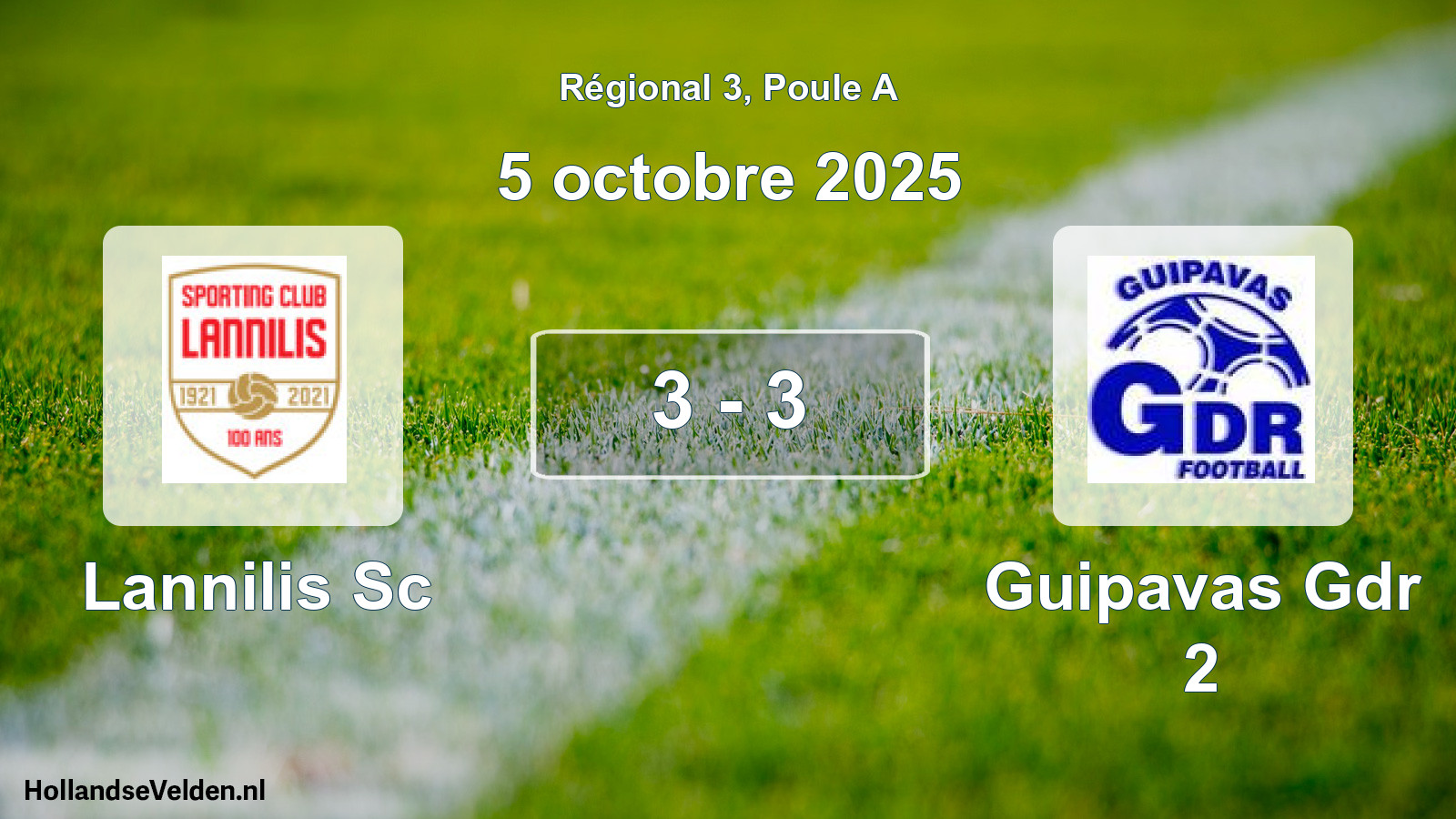 Gespeelde wedstrijd: Lannilis Sc - Guipavas Gdr 2 3 - 3 (5 octobre 2025)