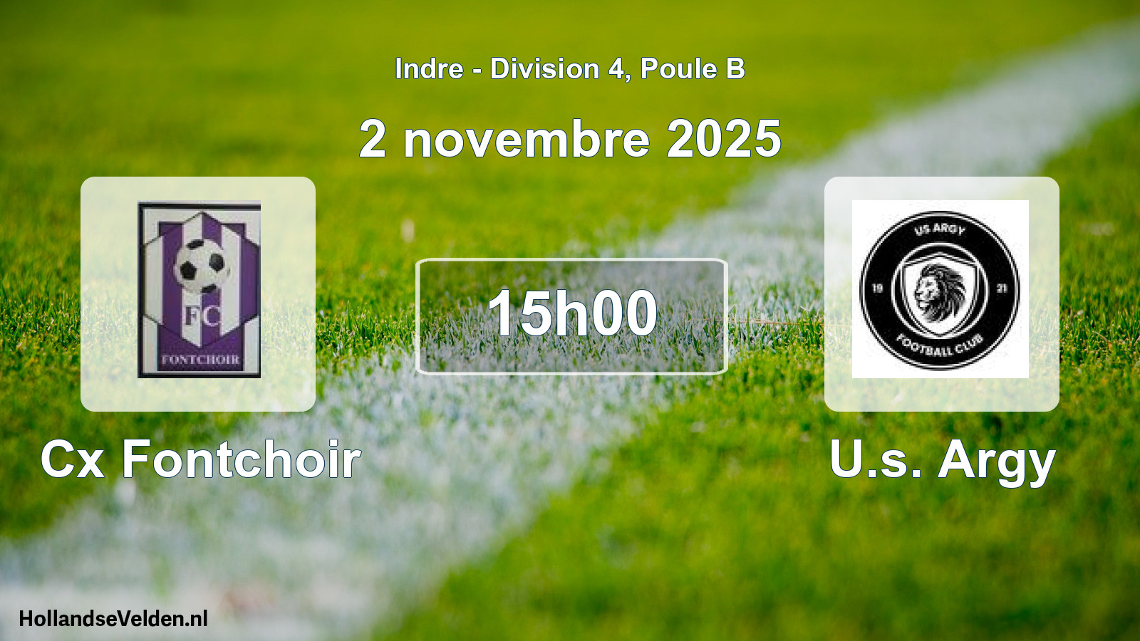 Geplande wedstrijd: Cx Fontchoir - U.s. Argy (2 novembre 2025)