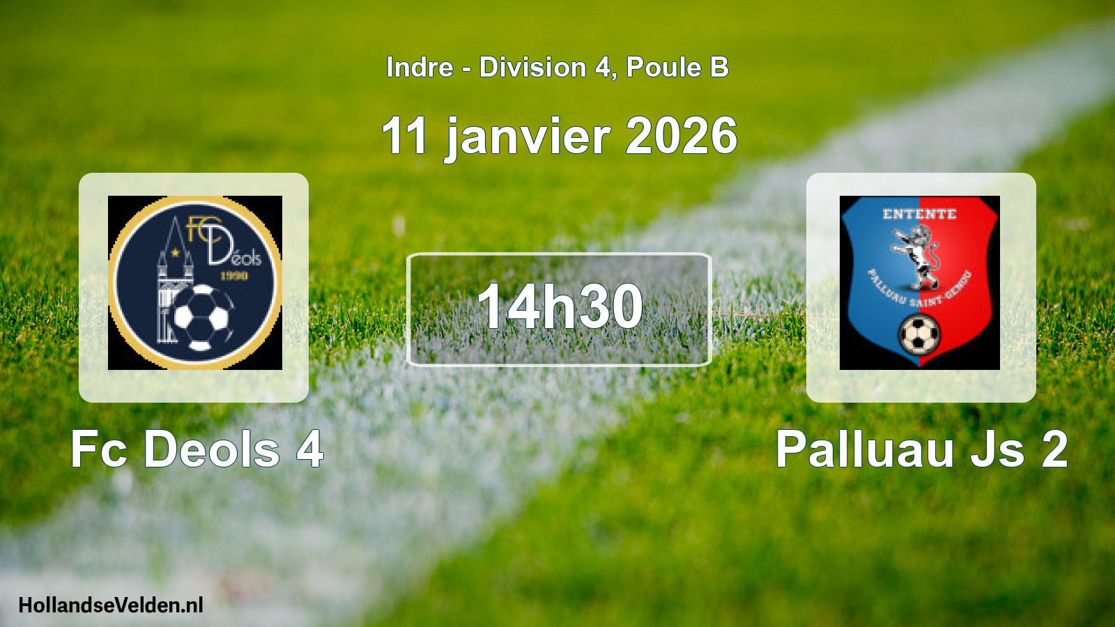 Geplande wedstrijd: Fc Deols 4 - Palluau Js 2 (11 janvier 2026)