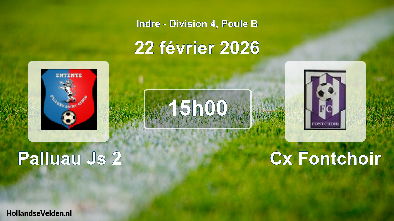 Geplande wedstrijd: Palluau Js 2 - Cx Fontchoir (22 février 2026)