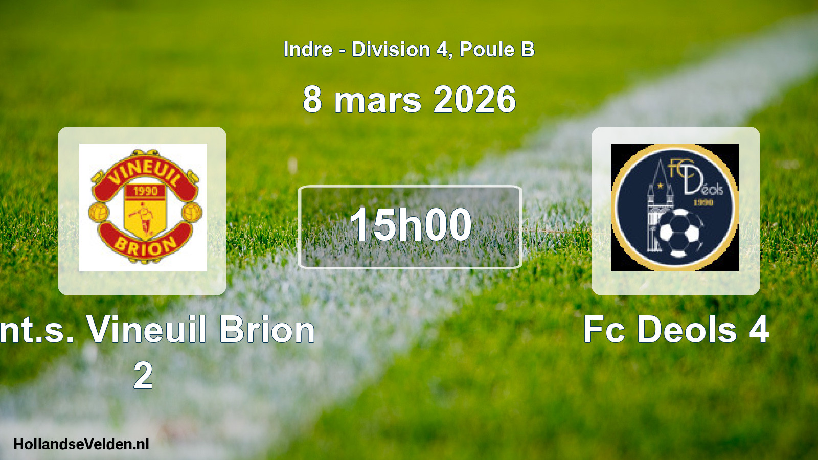 Geplande wedstrijd: Ent.s. Vineuil Brion 2 - Fc Deols 4 (8 maart 2026)