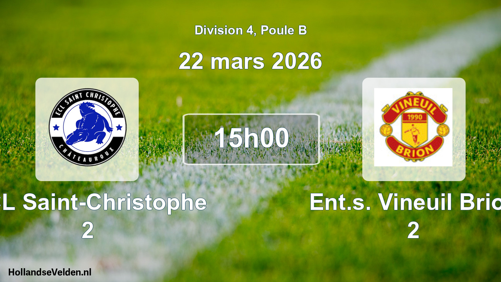 Geplande wedstrijd: ECL Saint-Christophe 2 - Ent.s. Vineuil Brion 2 (22 maart 2026)