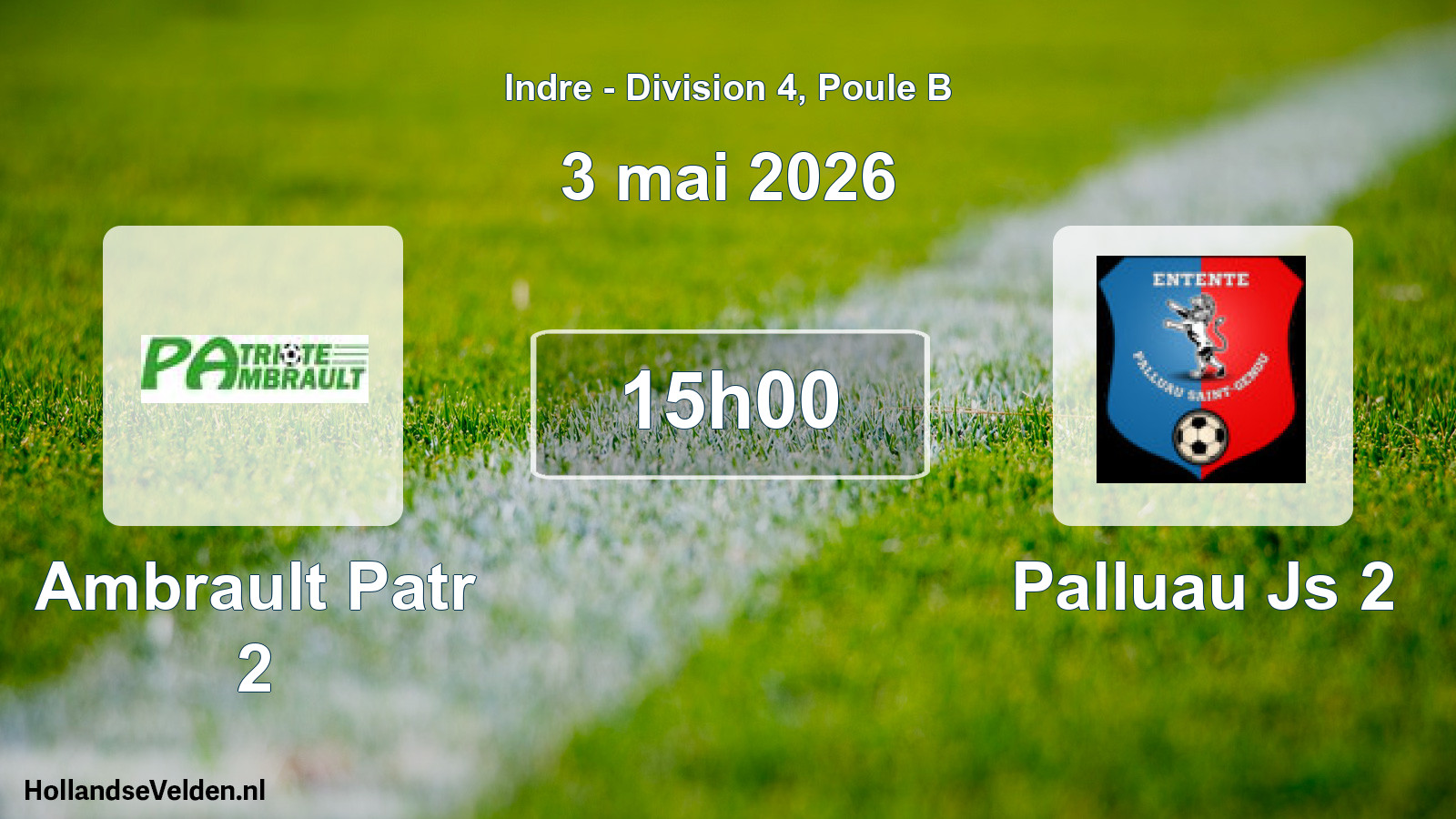 Geplande wedstrijd: Ambrault Patr 2 - Palluau Js 2 (3 mei 2026)