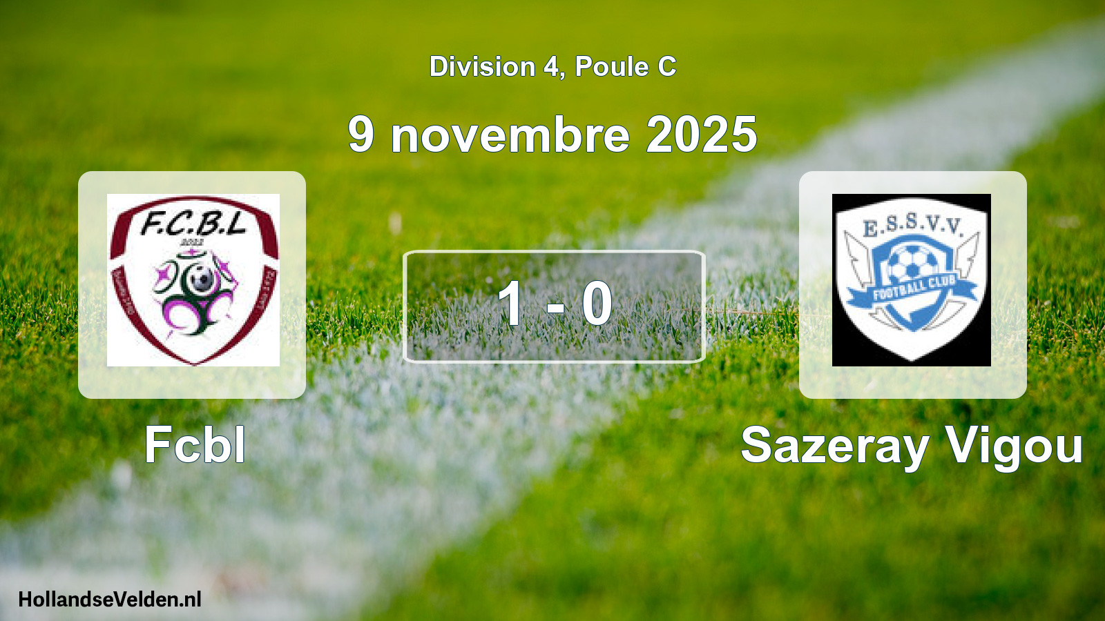 Match joué: Fcbl - Sazeray Vigou 1 - 0 (9 novembre 2025)