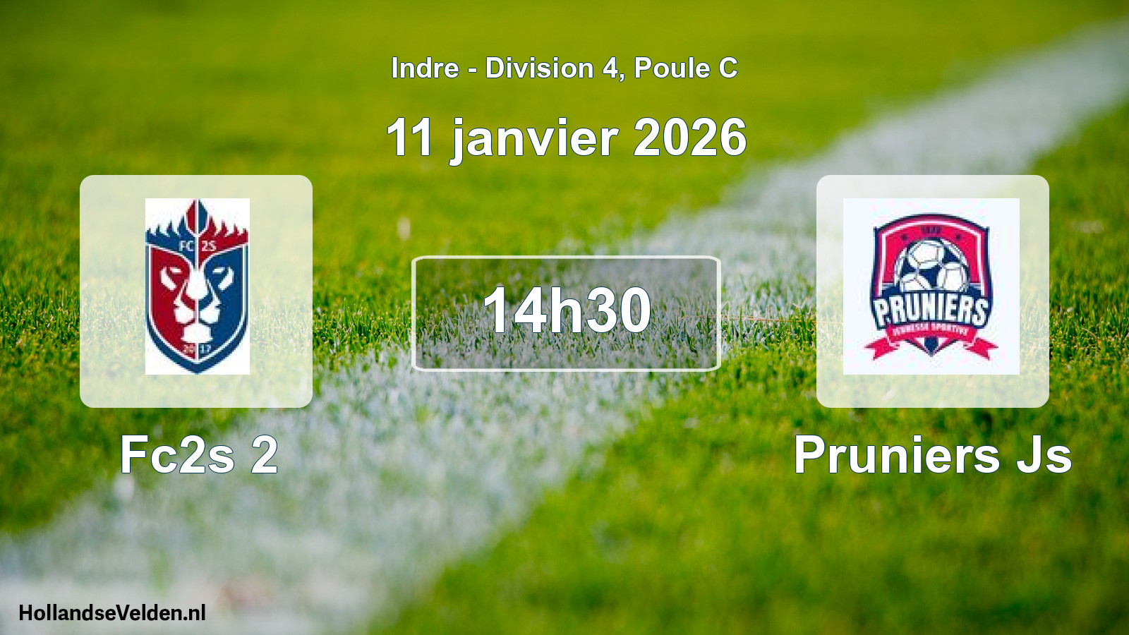 Geplande wedstrijd: Fc2s 2 - Pruniers Js (11 januari 2026)