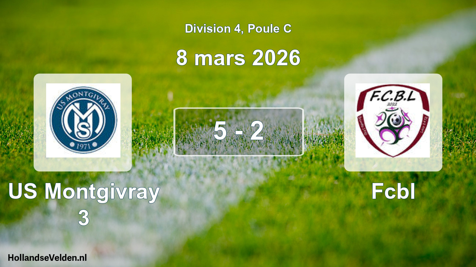 Total number of matches played: US Montgivray 3 - Fcbl 5 - 2 (8 March 2026)