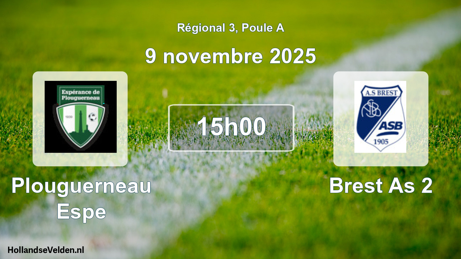 Geplande wedstrijd: Plouguerneau Espe - Brest As 2 (9 novembre 2025)