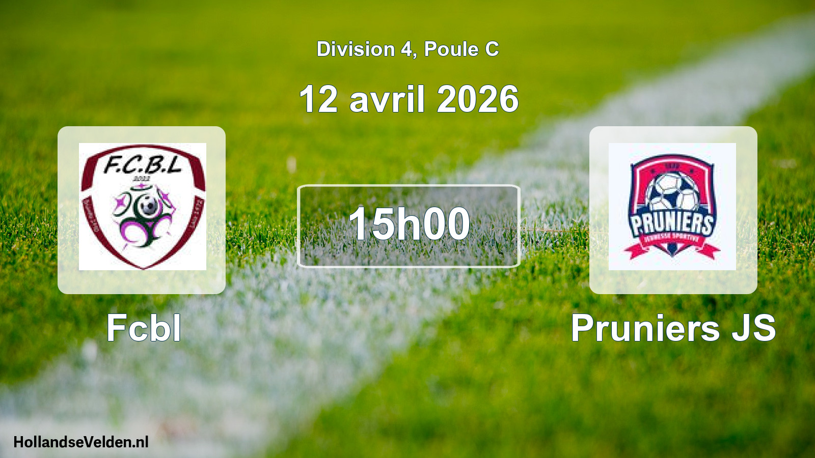 Match programmé: Fcbl - Pruniers JS (12 avril 2026)