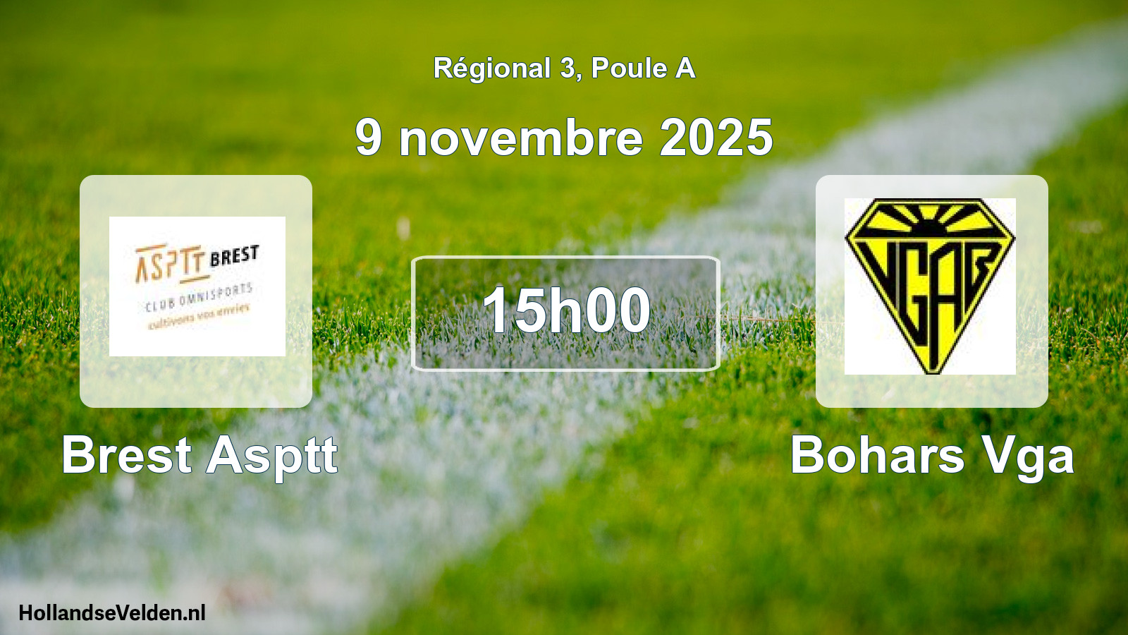 Geplande wedstrijd: Brest Asptt - Bohars Vga (9 novembre 2025)