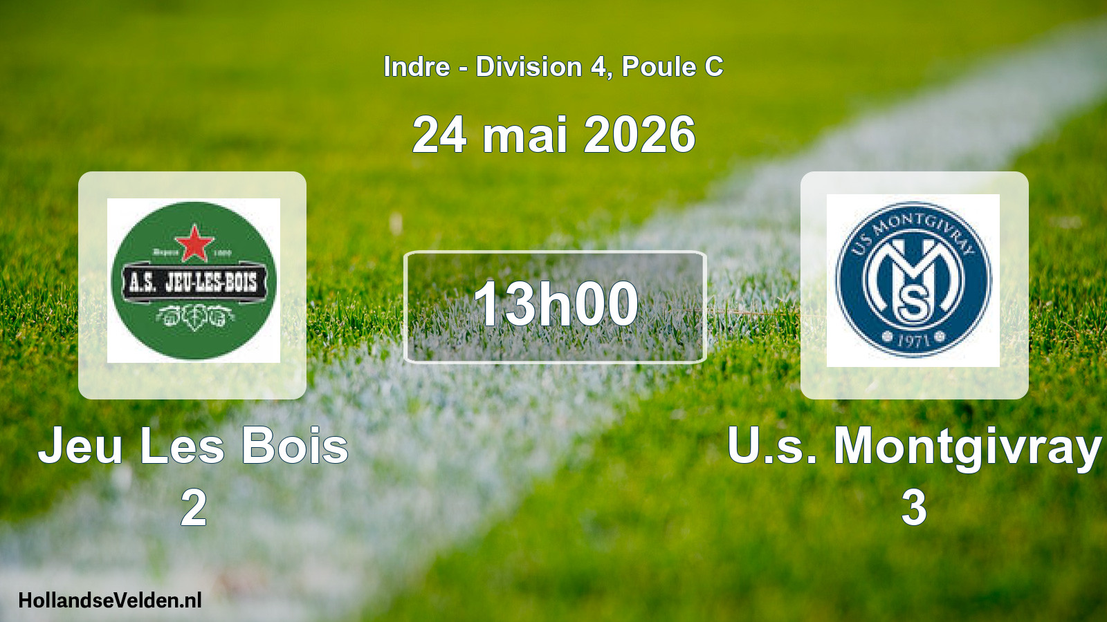 Scheduled Match: Jeu Les Bois 2 - U.s. Montgivray 3 (24 May 2026)