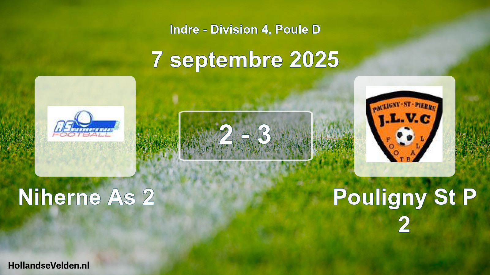 Total number of matches played: Niherne As 2 - Pouligny St P 2 2 - 3 (7 September 2025)