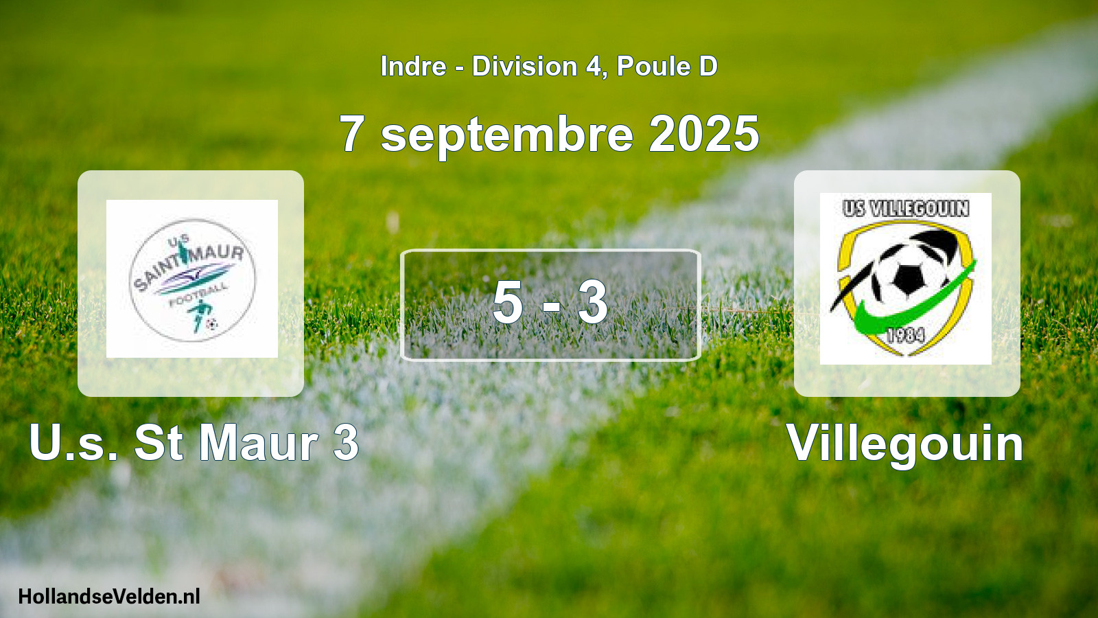 Total number of matches played: U.s. St Maur 3 - Villegouin 5 - 3 (7 September 2025)