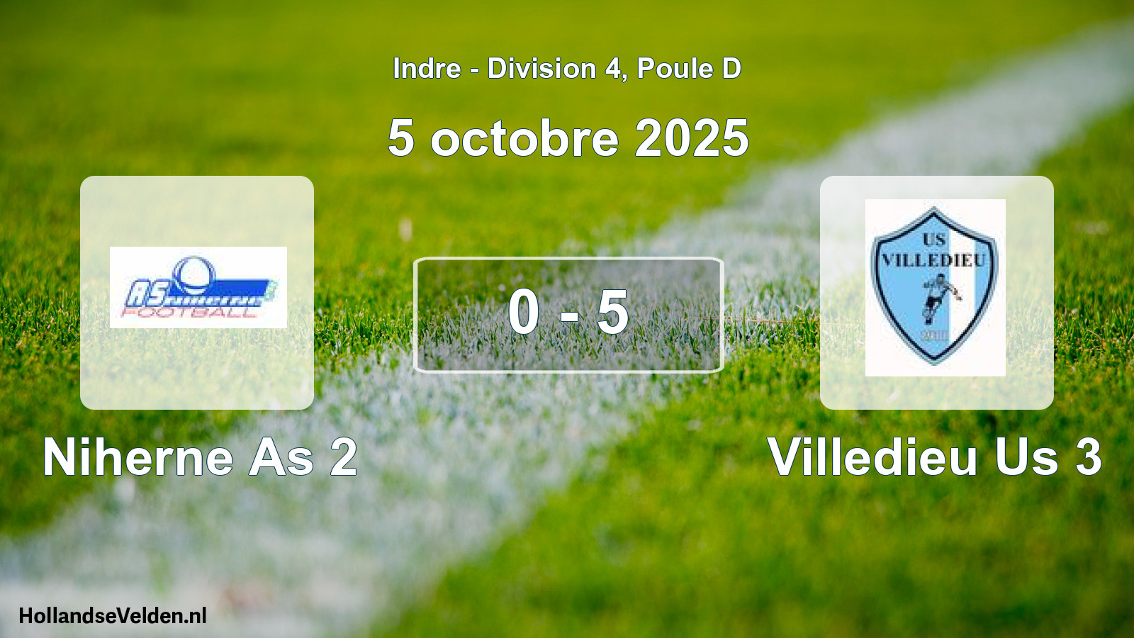 Gespeelde wedstrijd: Niherne As 2 - Villedieu Us 3 0 - 5 (5 oktober 2025)