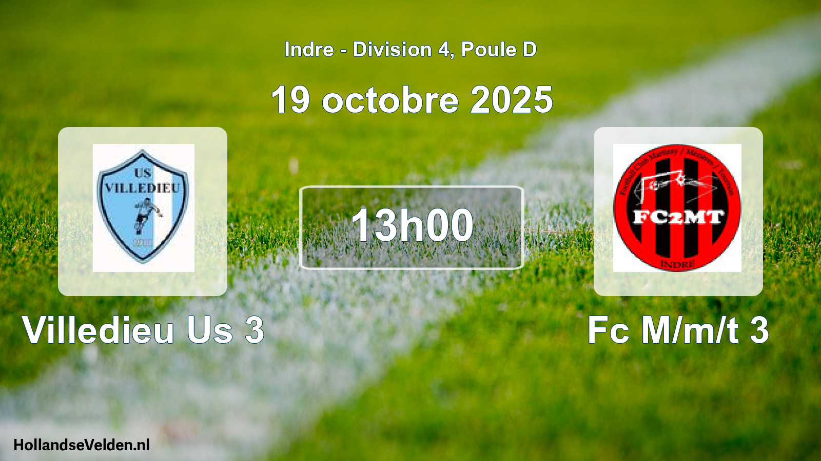 Scheduled Match: Villedieu Us 3 - Fc M/m/t 3 (19 October 2025)