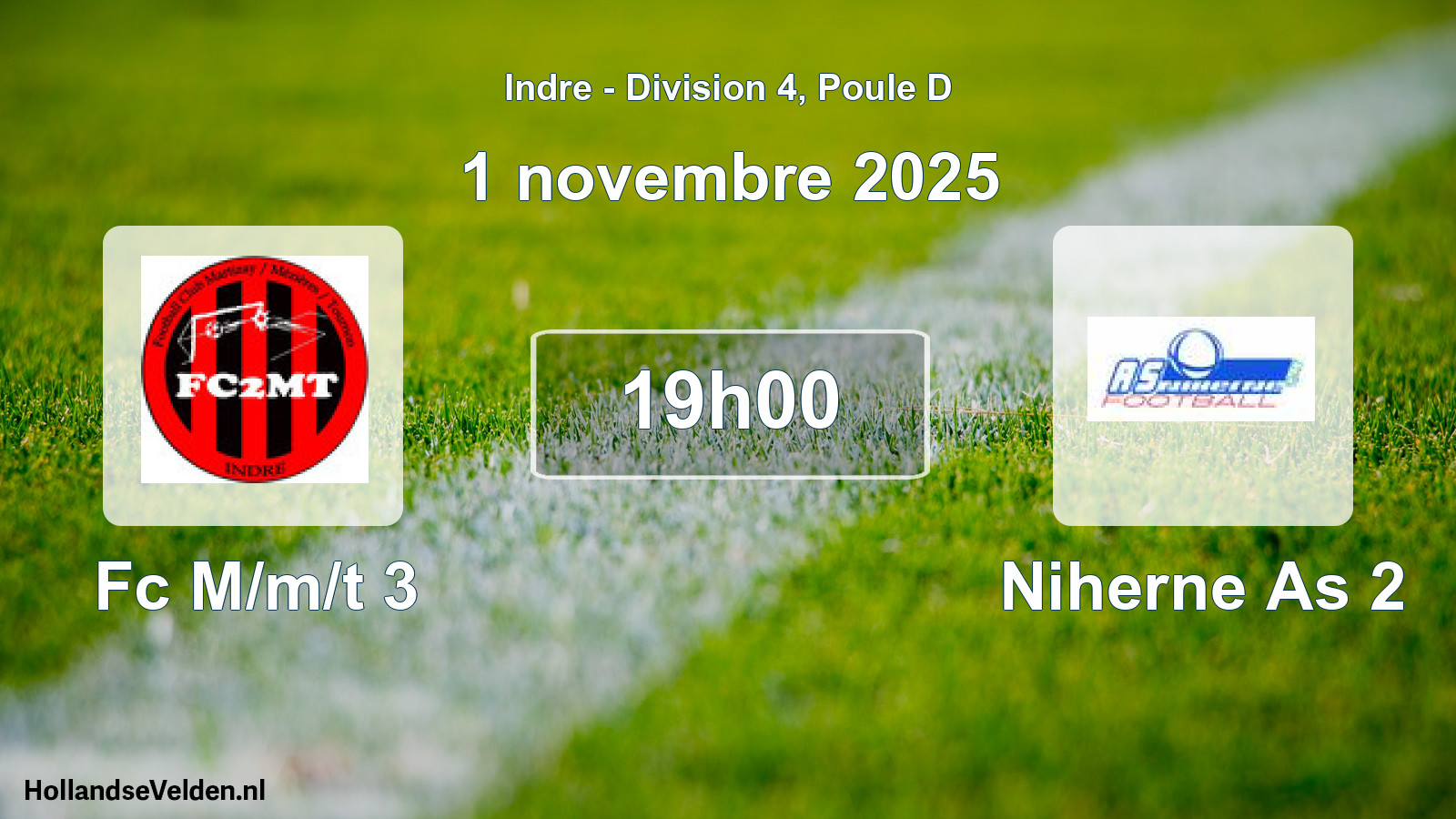 Geplande wedstrijd: Fc M/m/t 3 - Niherne As 2 (1 novembre 2025)