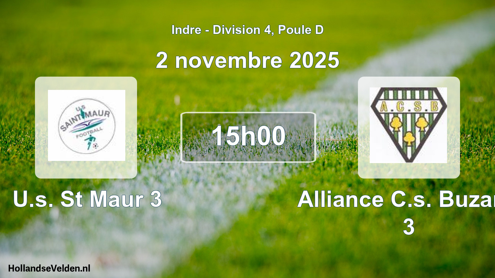 Scheduled Match: U.s. St Maur 3 - Alliance C.s. Buzanc 3 (2 November 2025)